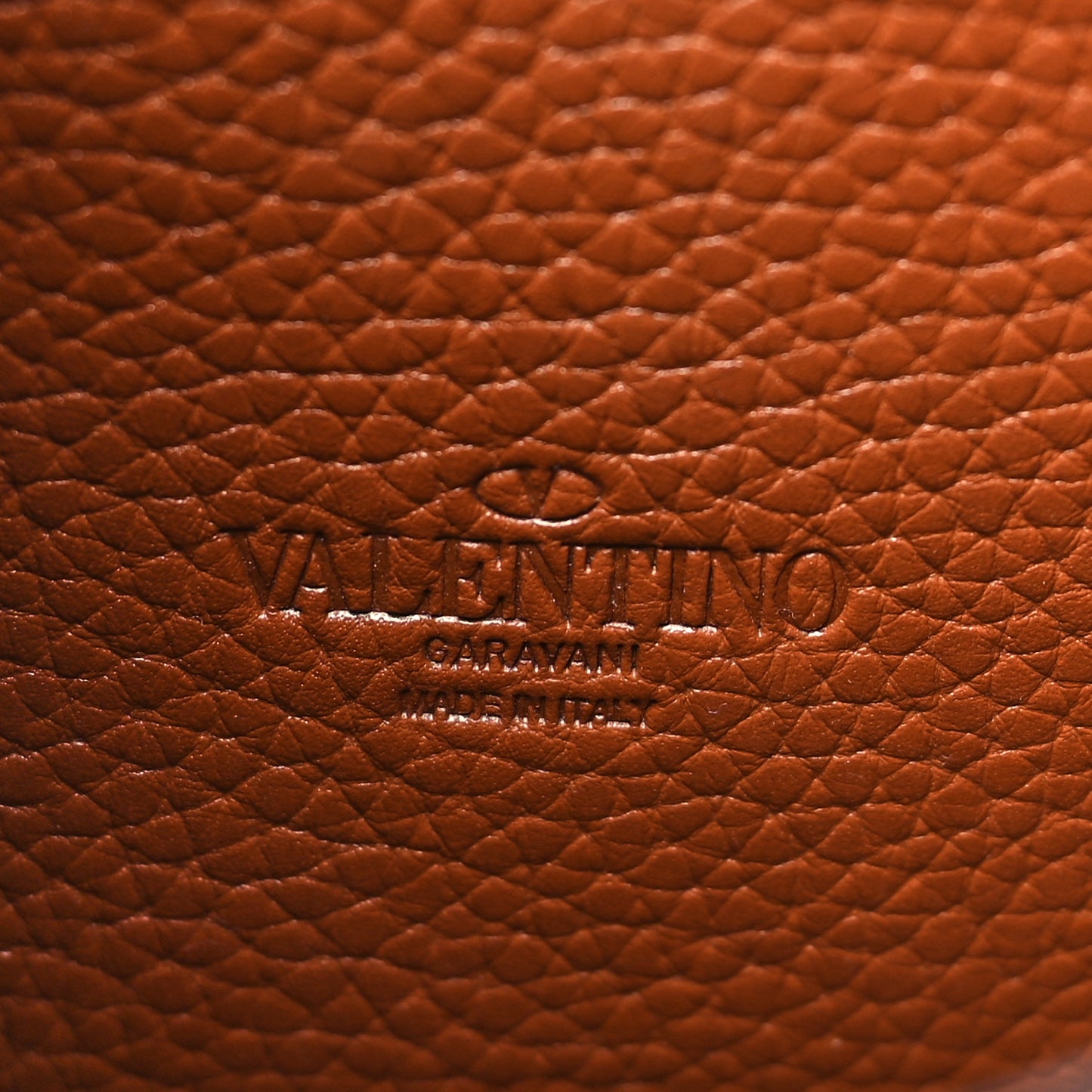 Pebbled Calfskin Medium Rockstud Flip Lock Crossbody Bag Saddle Brown