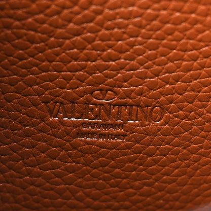 Valentino Garavani Pebbled Calfskin Medium Rockstud Flip Lock Crossbody Bag Saddle Brown 6 of 9