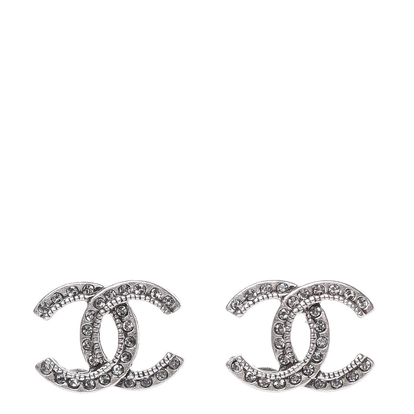 Crystal Royal Flush CC Stud Earrings Silver