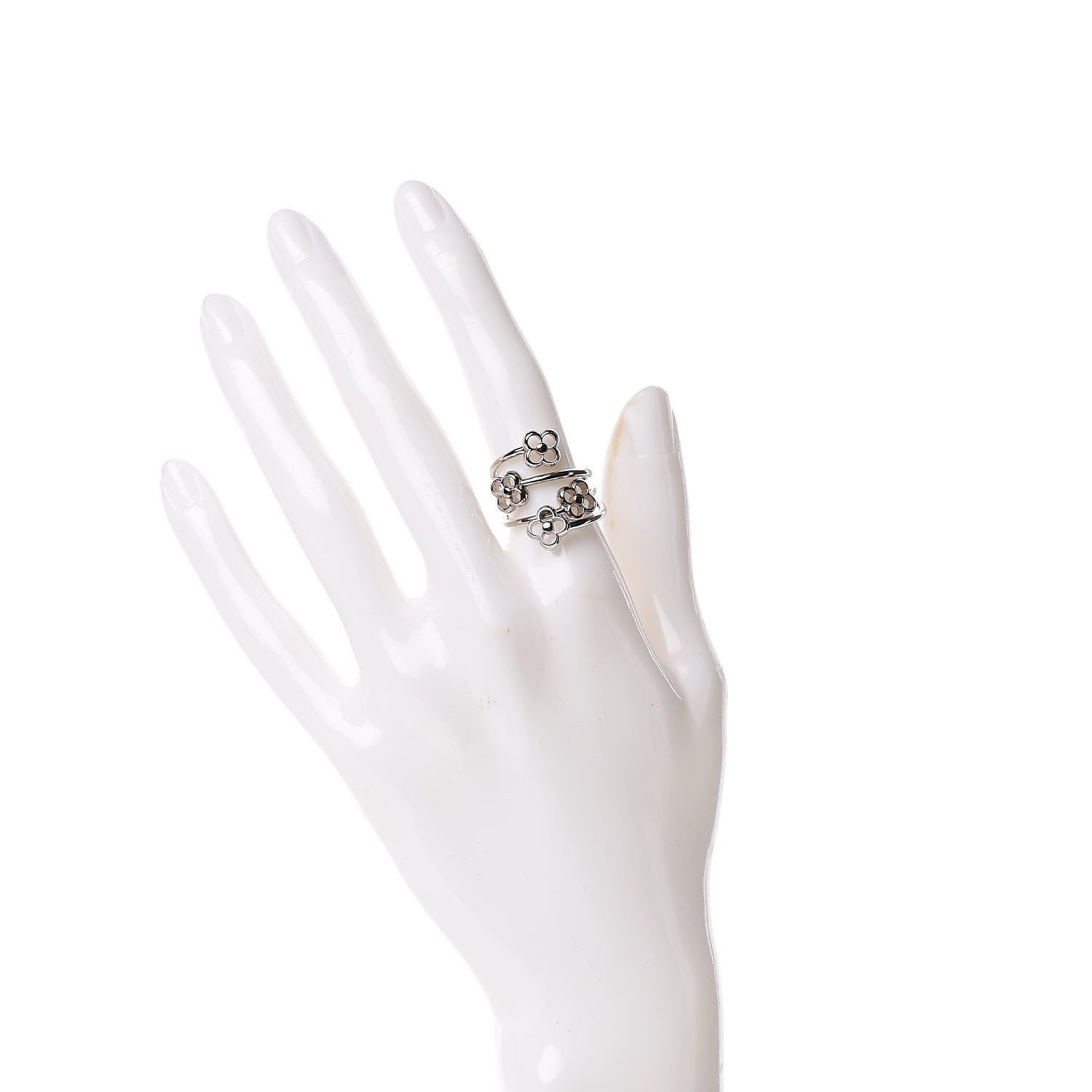 Louis Vuitton Flower Full Ring S Silver 2 of 5