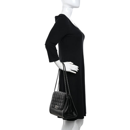 Chanel Lambskin Chocolate Bar Accordion Mademoiselle Flap Black 2 of 14