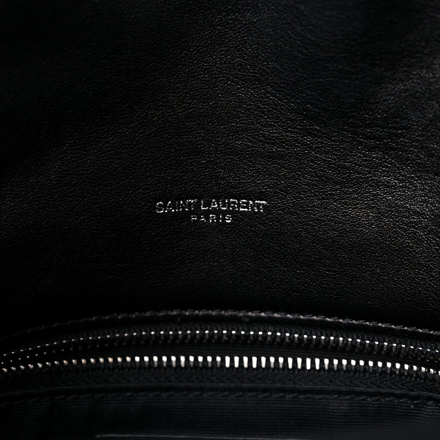 Lambskin Quilted Small Loulou Puffer Monogram Chain Satchel Black