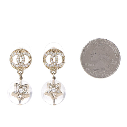 Chanel Resin Crystal CC Star Earrings Gold 2 of 5