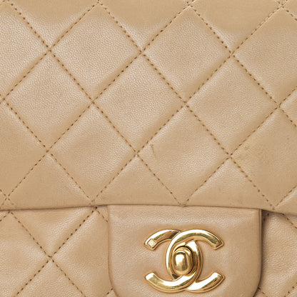 Chanel Lambskin Quilted Medium Double Flap Beige 16 of 16