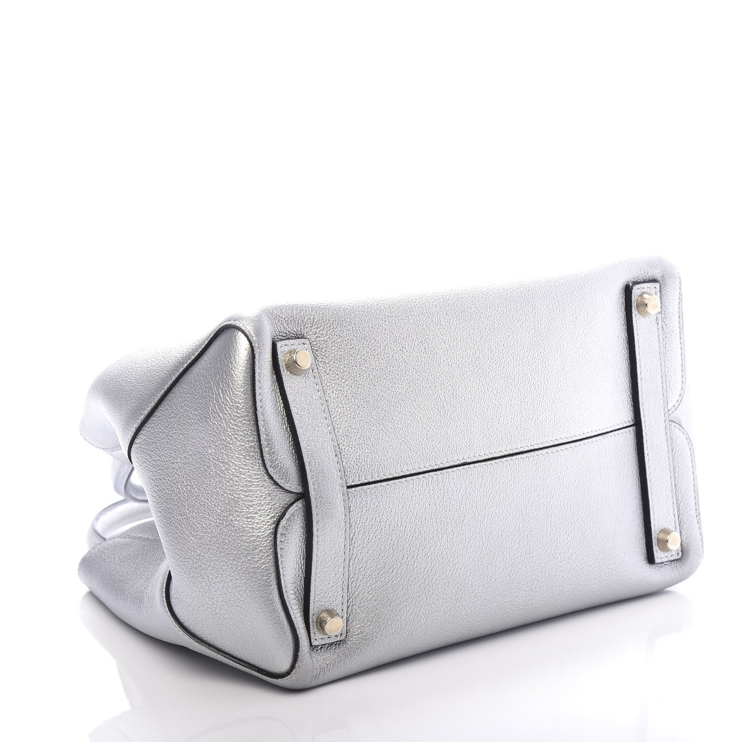 Christian Dior Metallic Supple Grained Calfskin Medium Open Bar Tote Silver 5 of 11