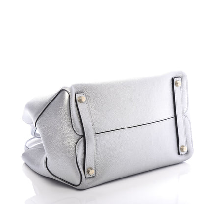 Christian Dior Metallic Supple Grained Calfskin Medium Open Bar Tote Silver 5 of 11