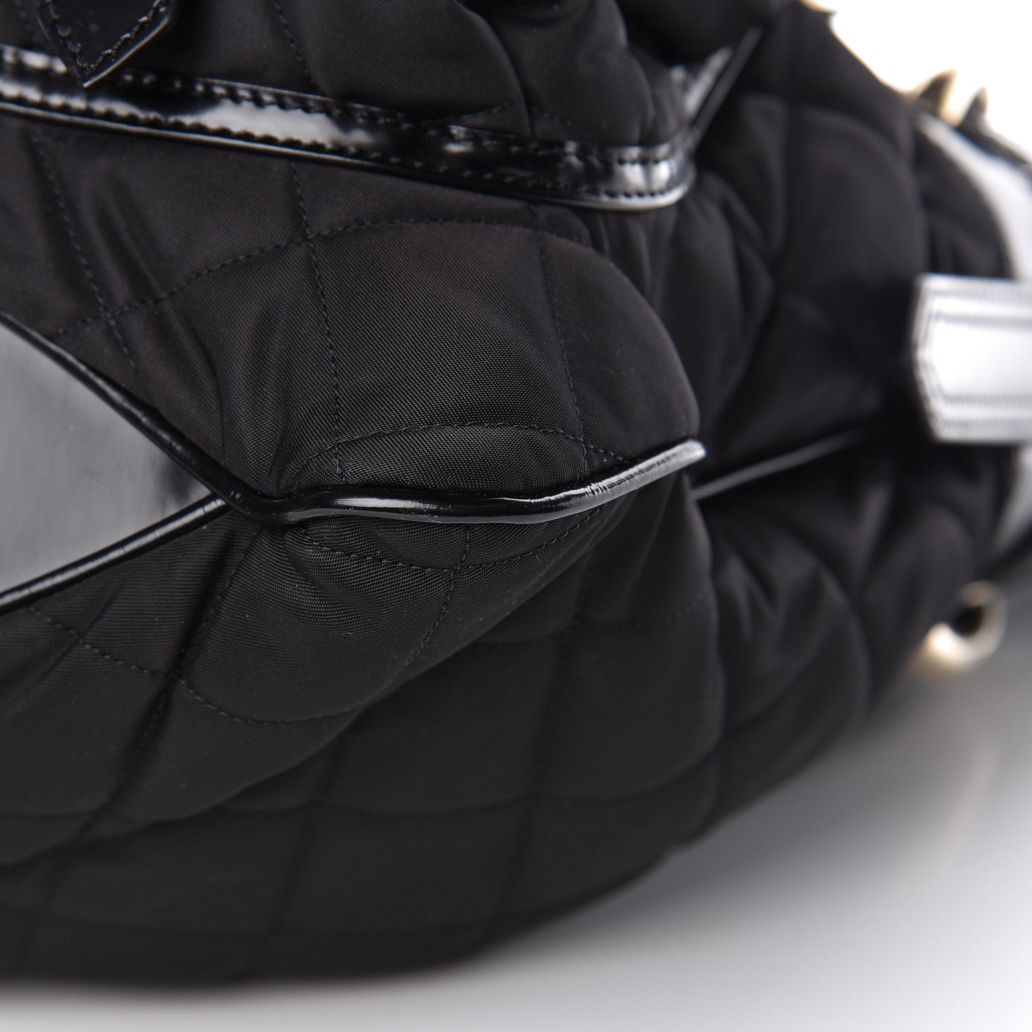 Burberry Calfskin Nylon Quilted Large Manor Tote Black 11 of 12