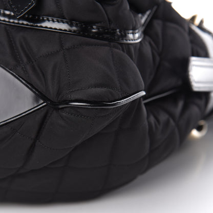 Burberry Calfskin Nylon Quilted Large Manor Tote Black 11 of 12