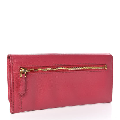 Prada Saffiano Bow Continental Wallet Peonia 3 of 9