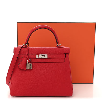 Hermes Togo Kelly Retourne 25 Rouge de Coeur 13 of 13