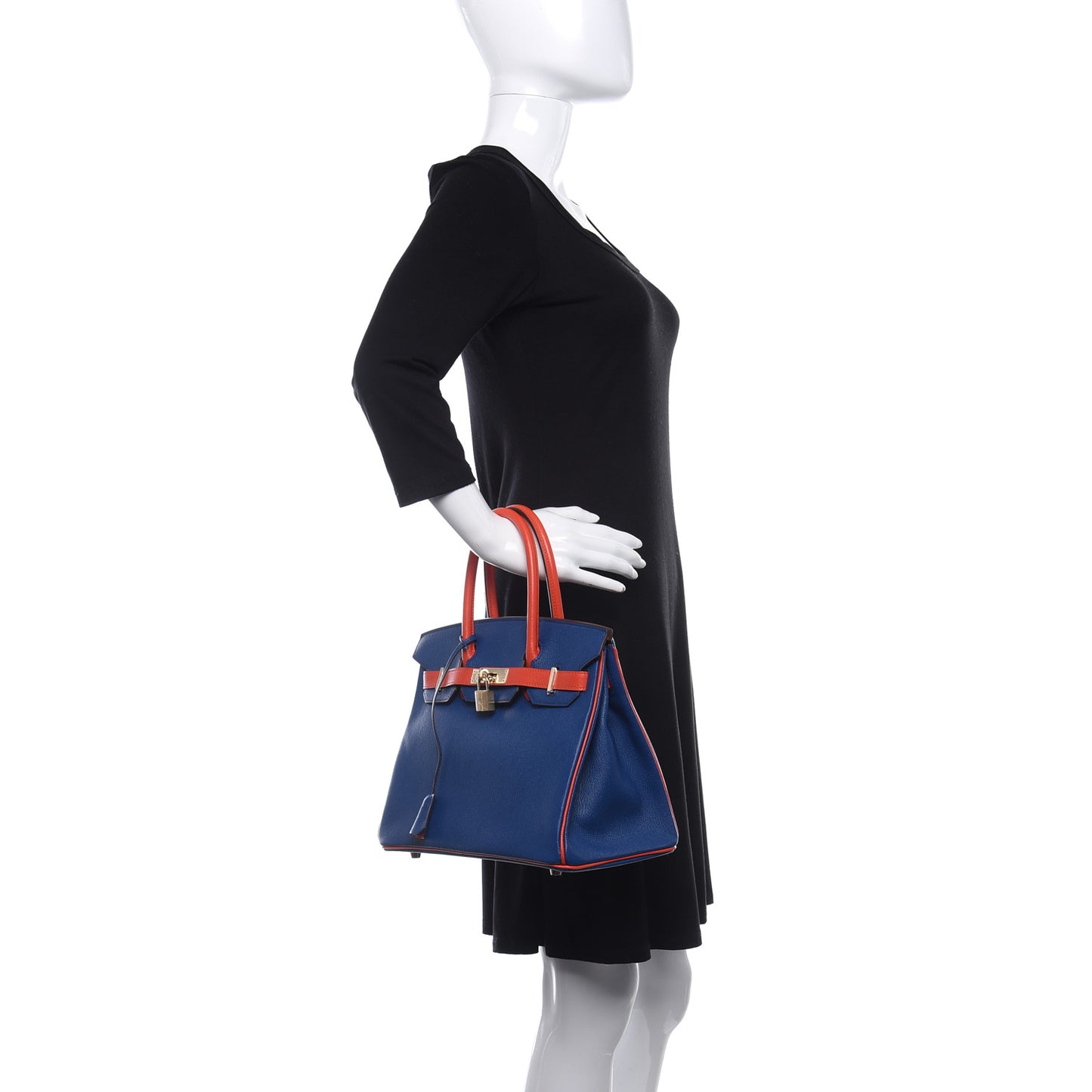 Chevre Mysore Horseshoe Birkin 30 Rose Jaipur Bleu Saphir