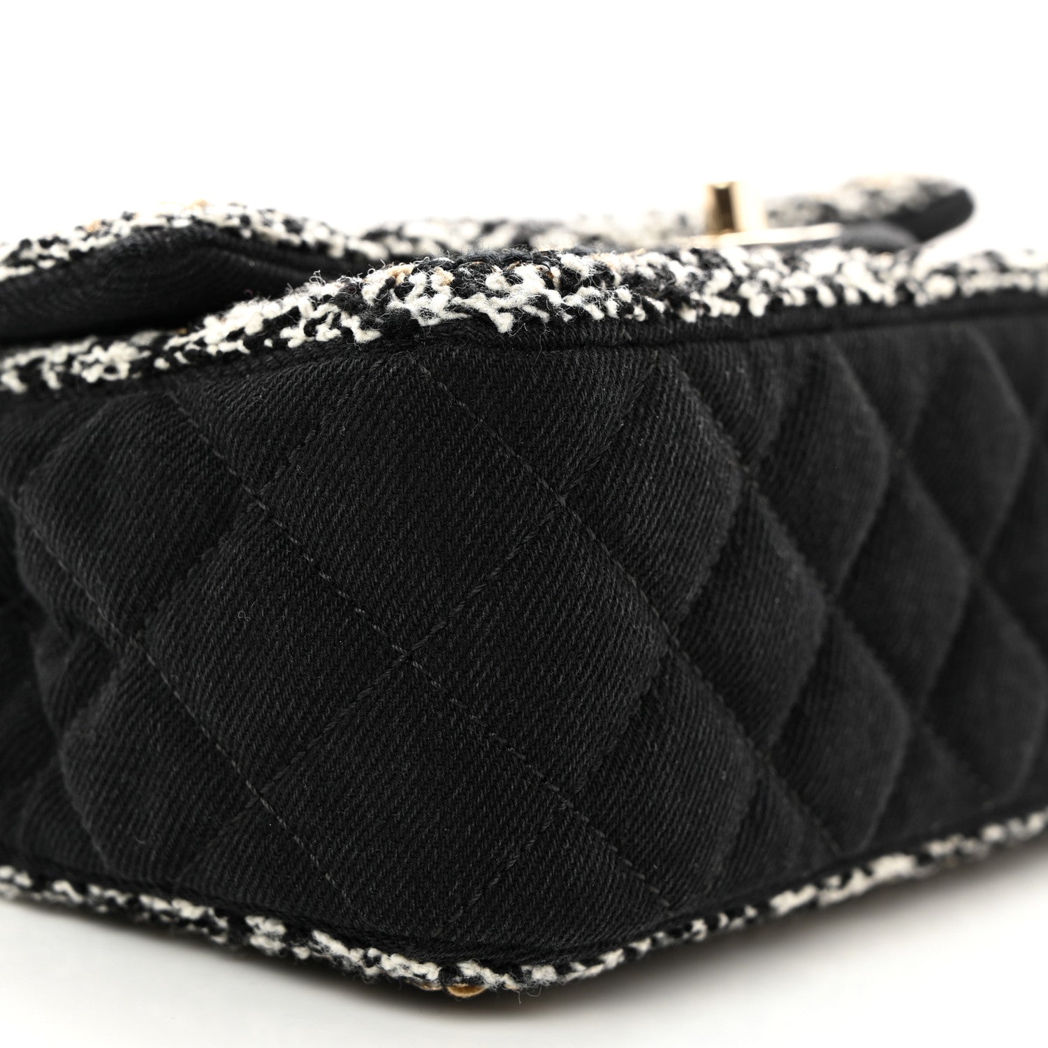 Chanel Denim Braided Mini Rectangular Flap Bag Black Gold 9 of 11