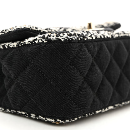 Chanel Denim Braided Mini Rectangular Flap Bag Black Gold 9 of 11