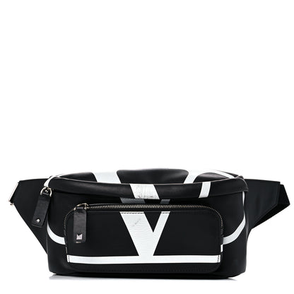 Valentino Garavani Calfskin Go Logo Belt Bag Black White 1 of 18
