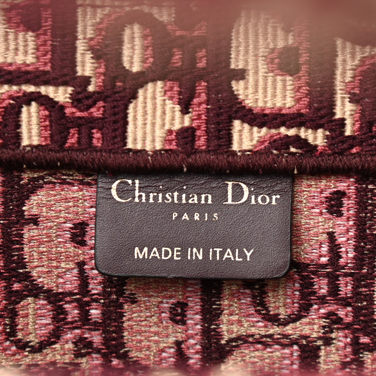 Christian Dior Oblique Large Book Tote Burgundy Multicolor 6 of 9