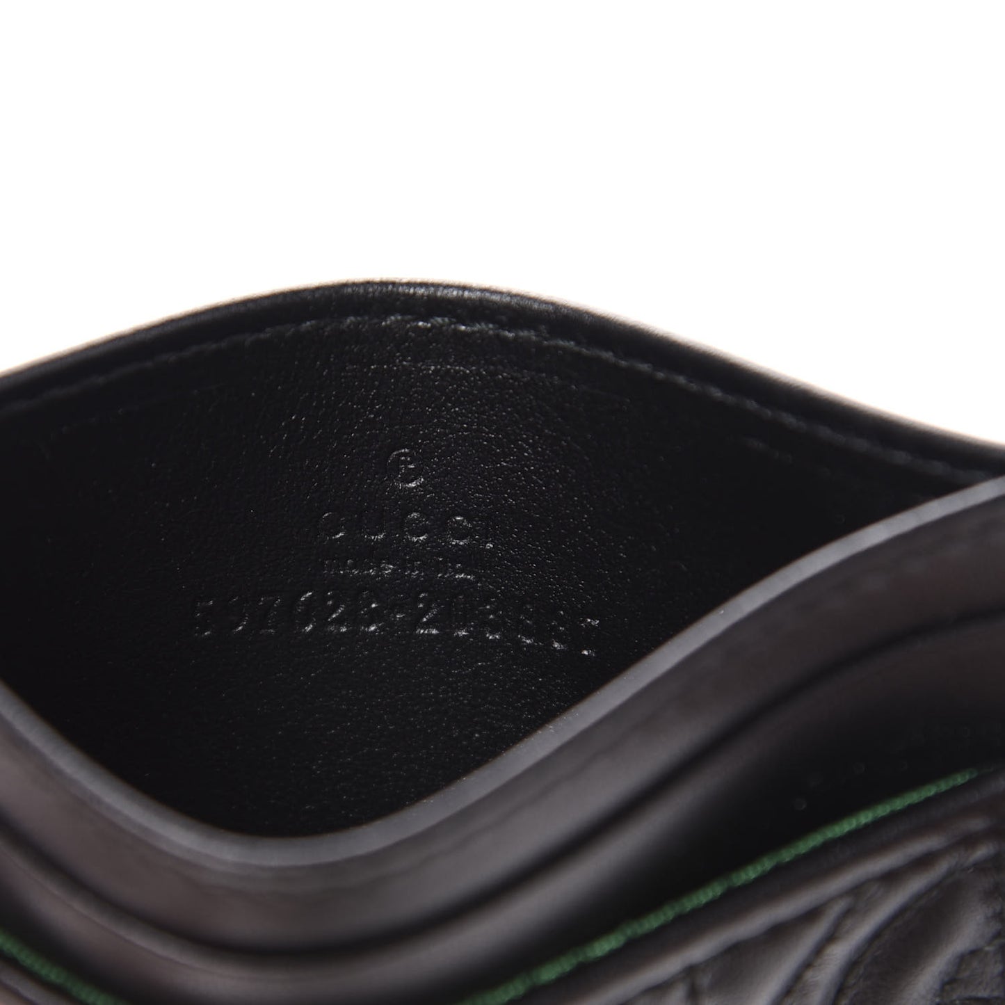 Calfskin G Rhombus Quilted Card Holder Black