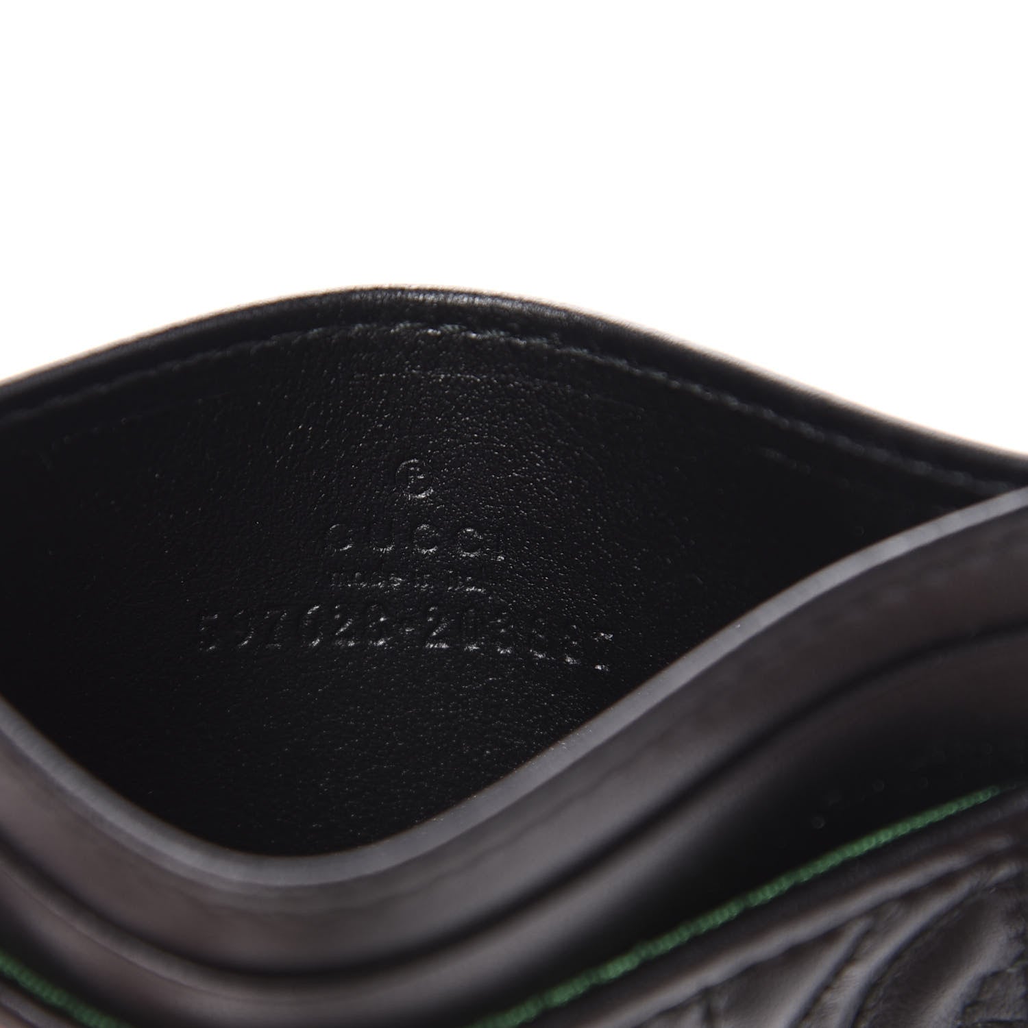 Gucci Calfskin G Rhombus Quilted Card Holder Black 8 of 9