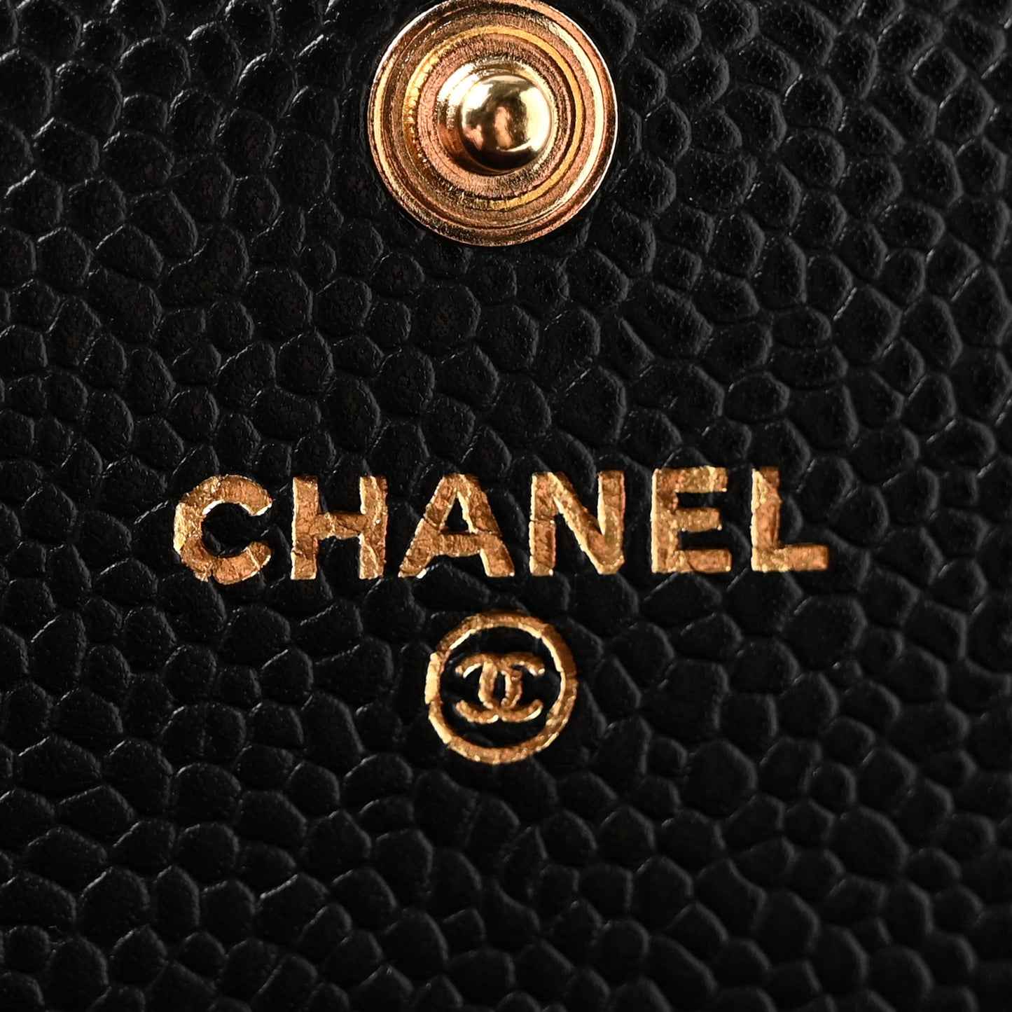Caviar Quilted Large Gusset Flap Wallet Black