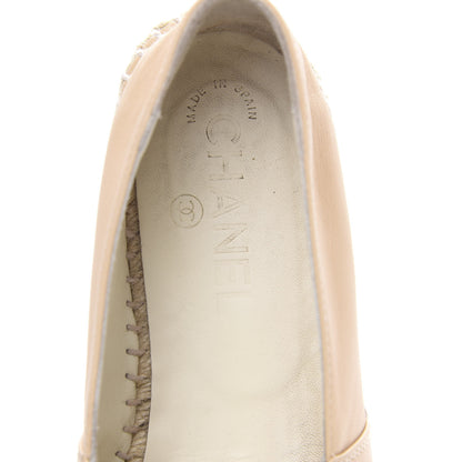 Chanel Lambskin CC Espadrilles 37 Beige Black 8 of 16