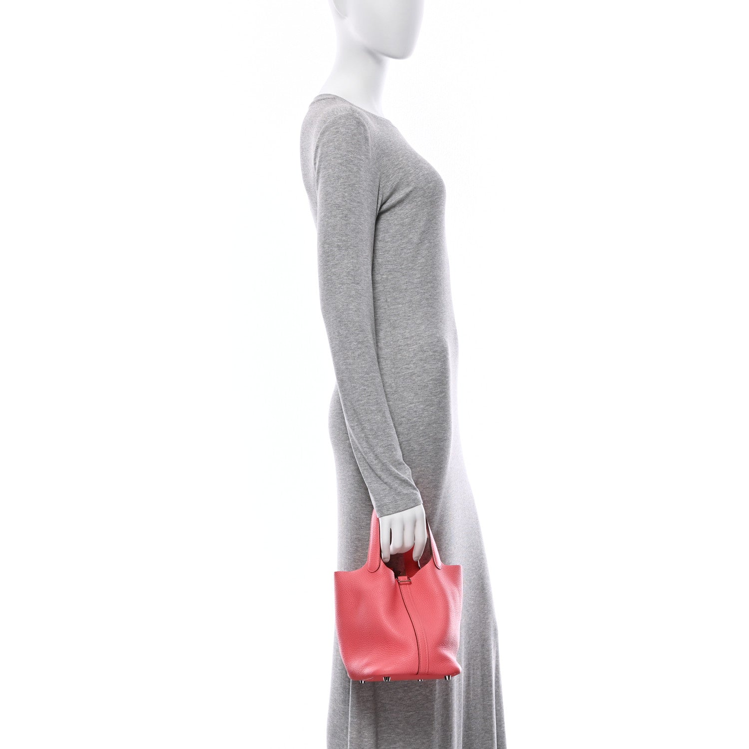 Hermes Taurillon Clemence Picotin Lock 18 PM Rose Azalee 1763681