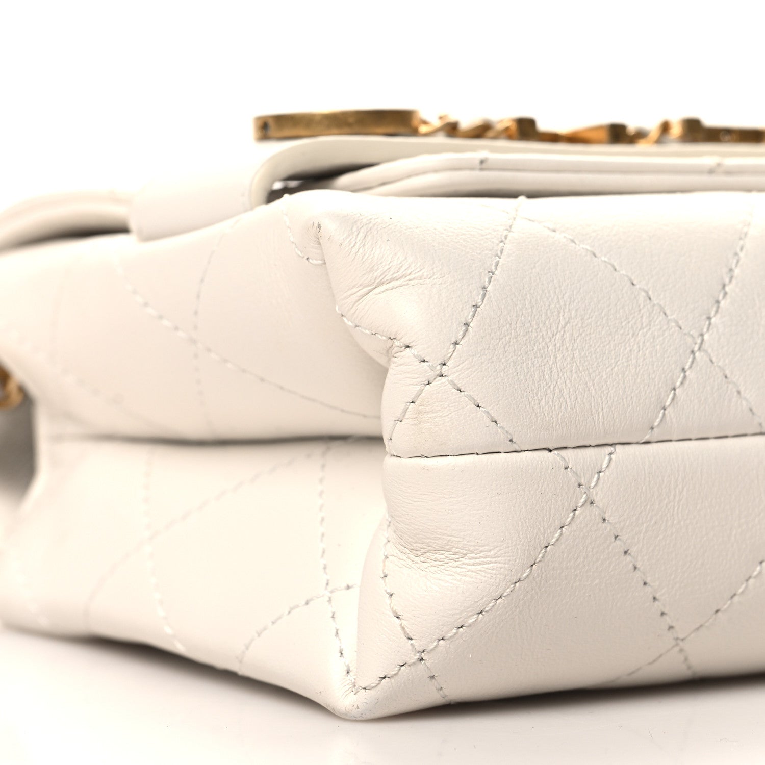 Chanel Calfskin Quilted Small Enchained Flap White 9 of 12