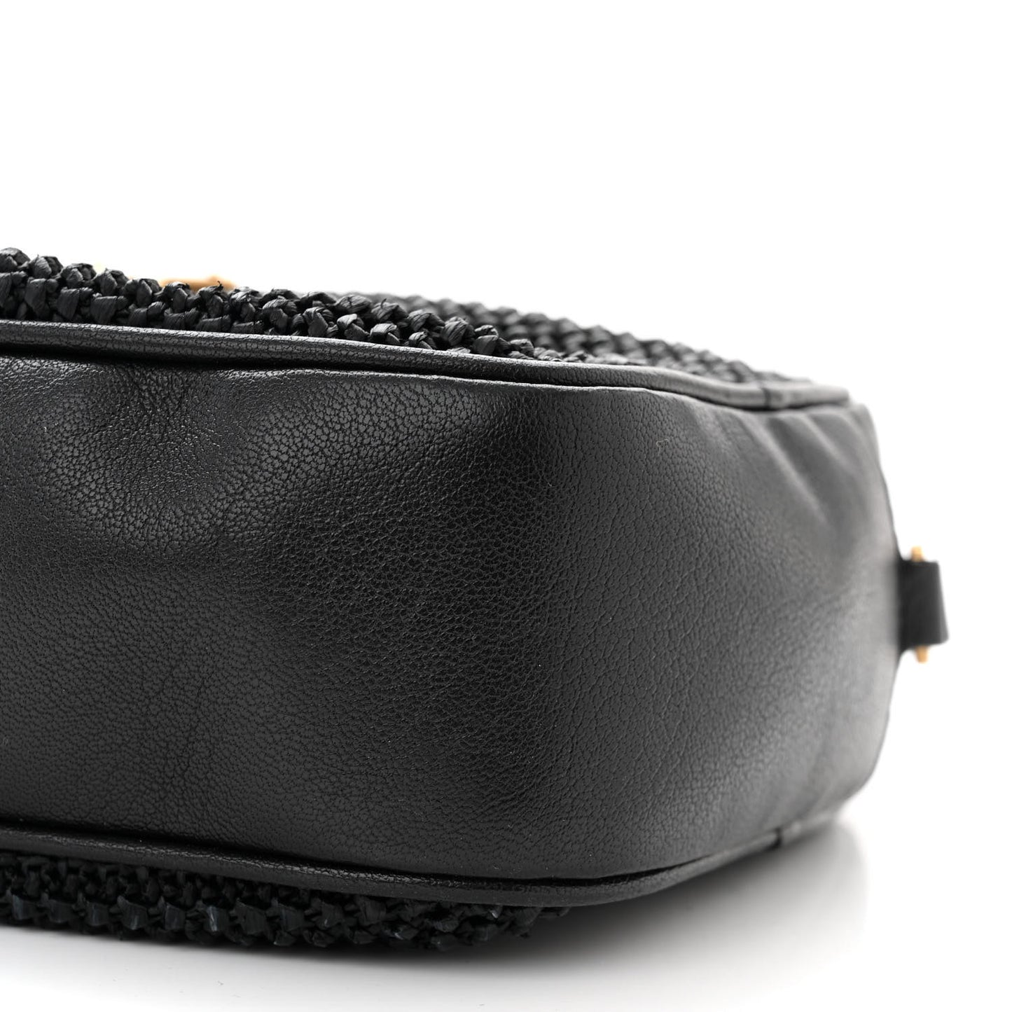 Raffia Canvas Monogram Lou Camera Bag Black