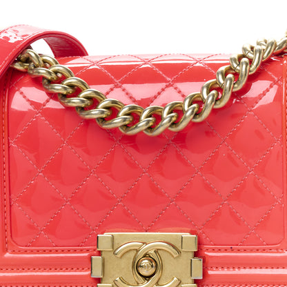 Chanel Patent Calfskin Quilted Small Boy Flap Pink 8 of 10