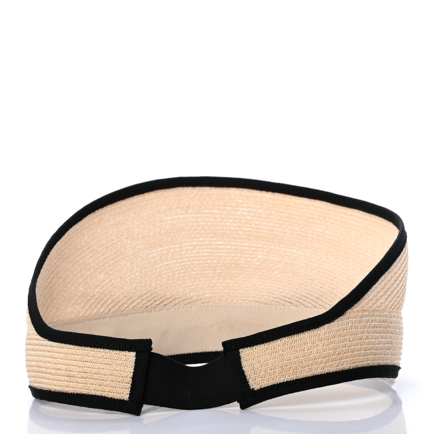 Straw Grosgrain Visor L Beige Black