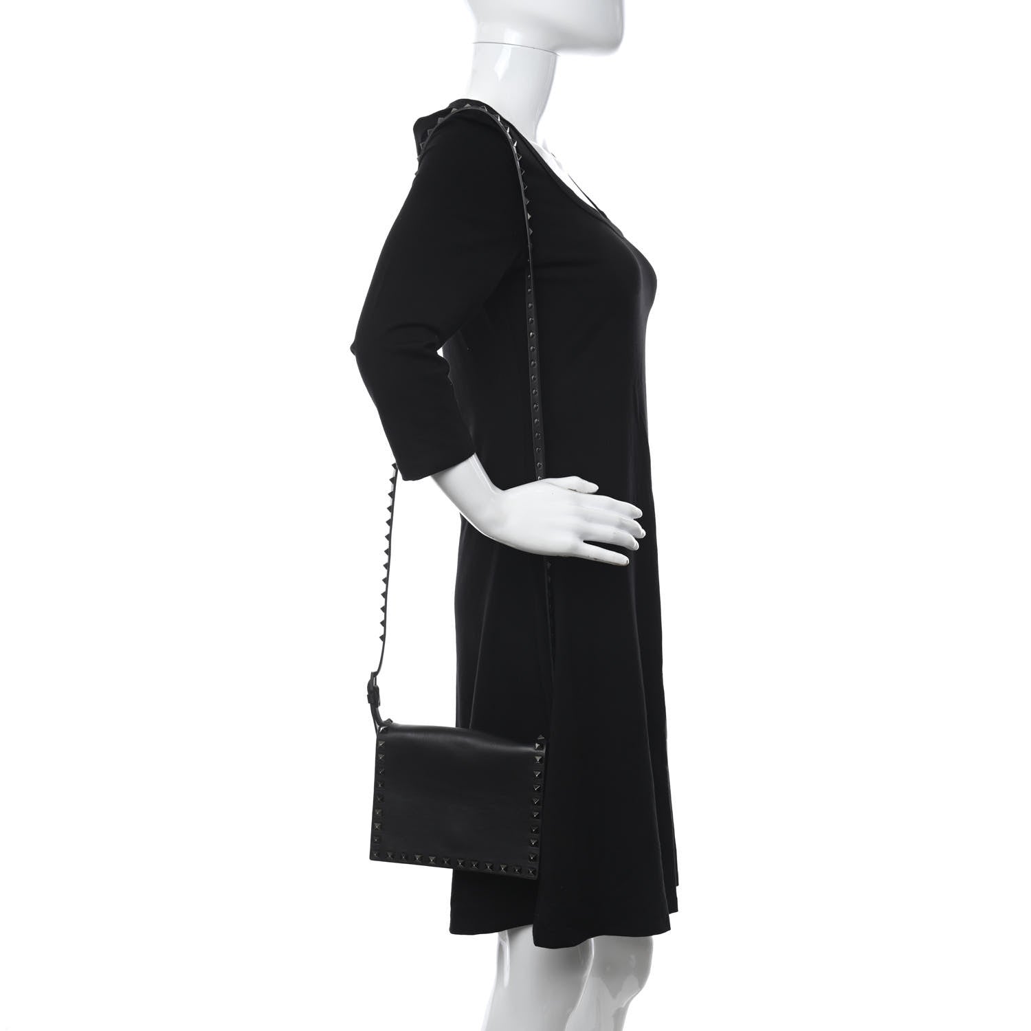 Valentino Garavani Vitello Rockstud Crossbody Bag Black 2 of 9
