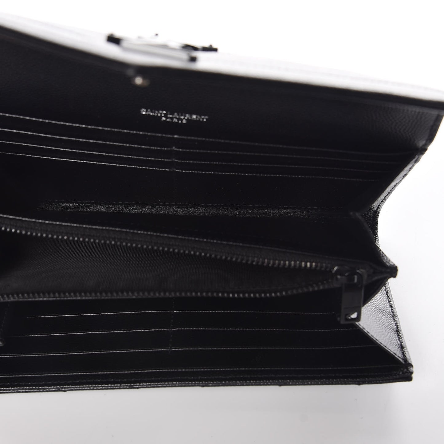 Grain De Poudre Matelasse Chevron Monogram Flap Wallet Black