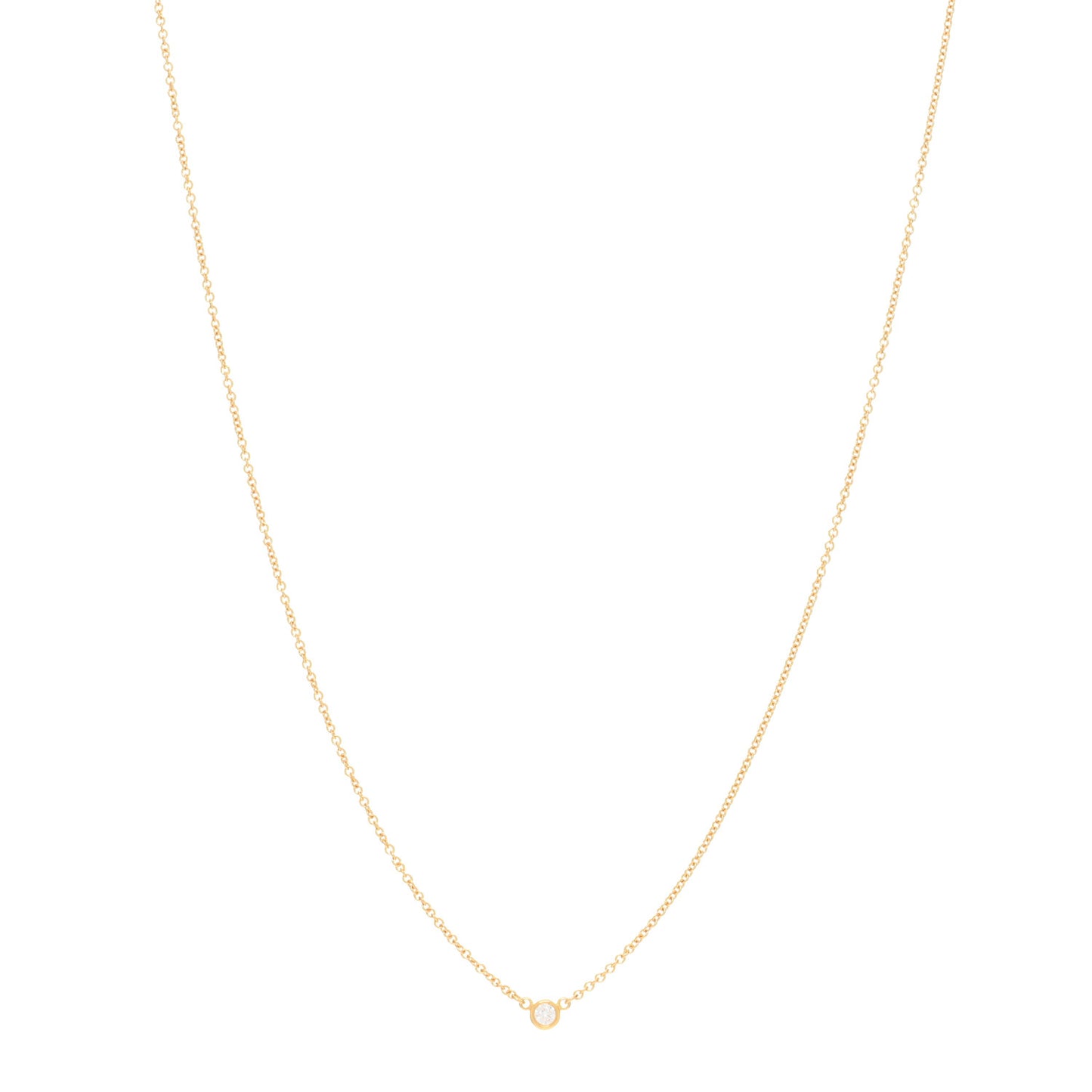 18K Yellow Gold Diamond .05ct Elsa Peretti Diamonds by the Yard Pendant Necklace