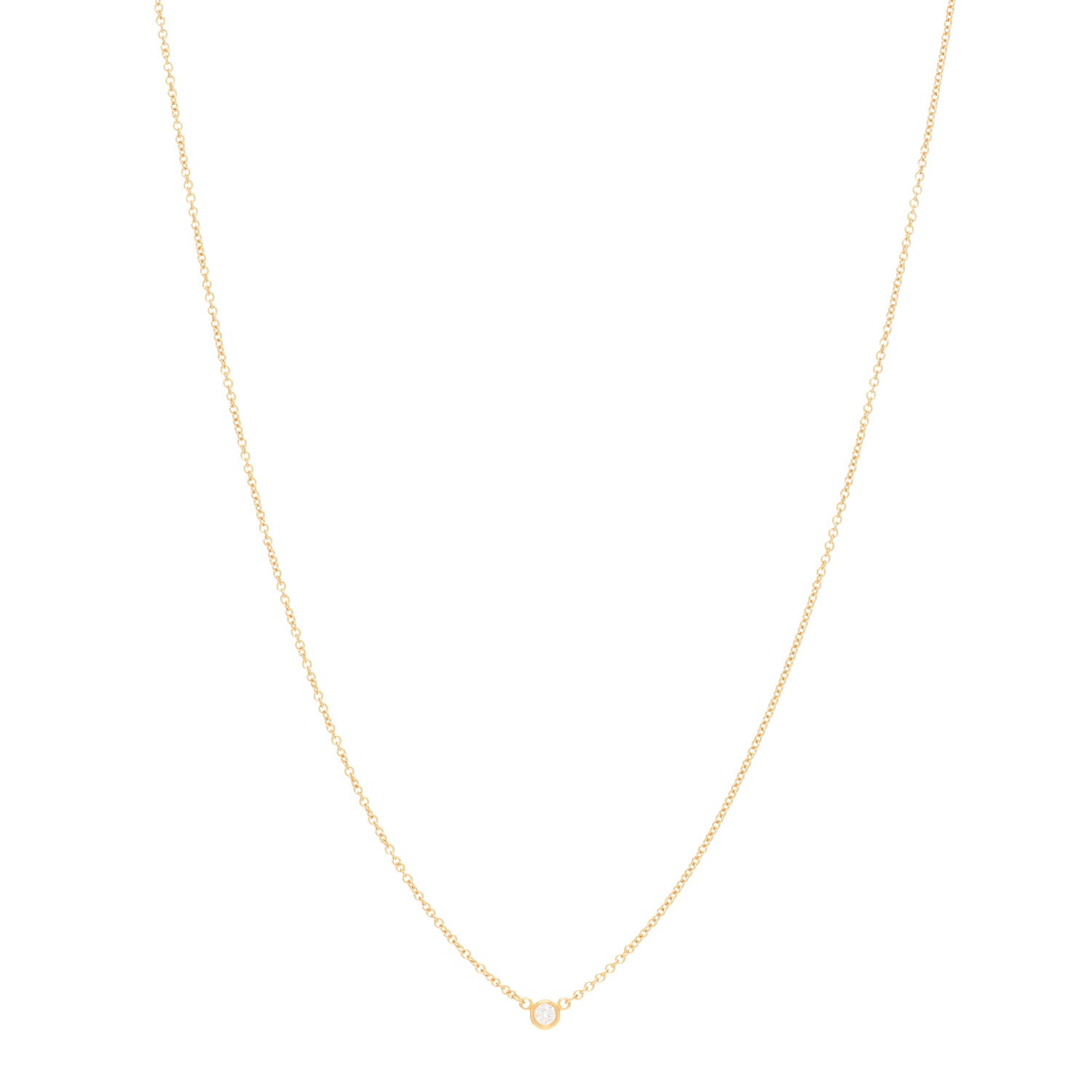 Tiffany 18K Yellow Gold Diamond .05ct Elsa Peretti Diamonds by the Yard Pendant Necklace 1 of 4