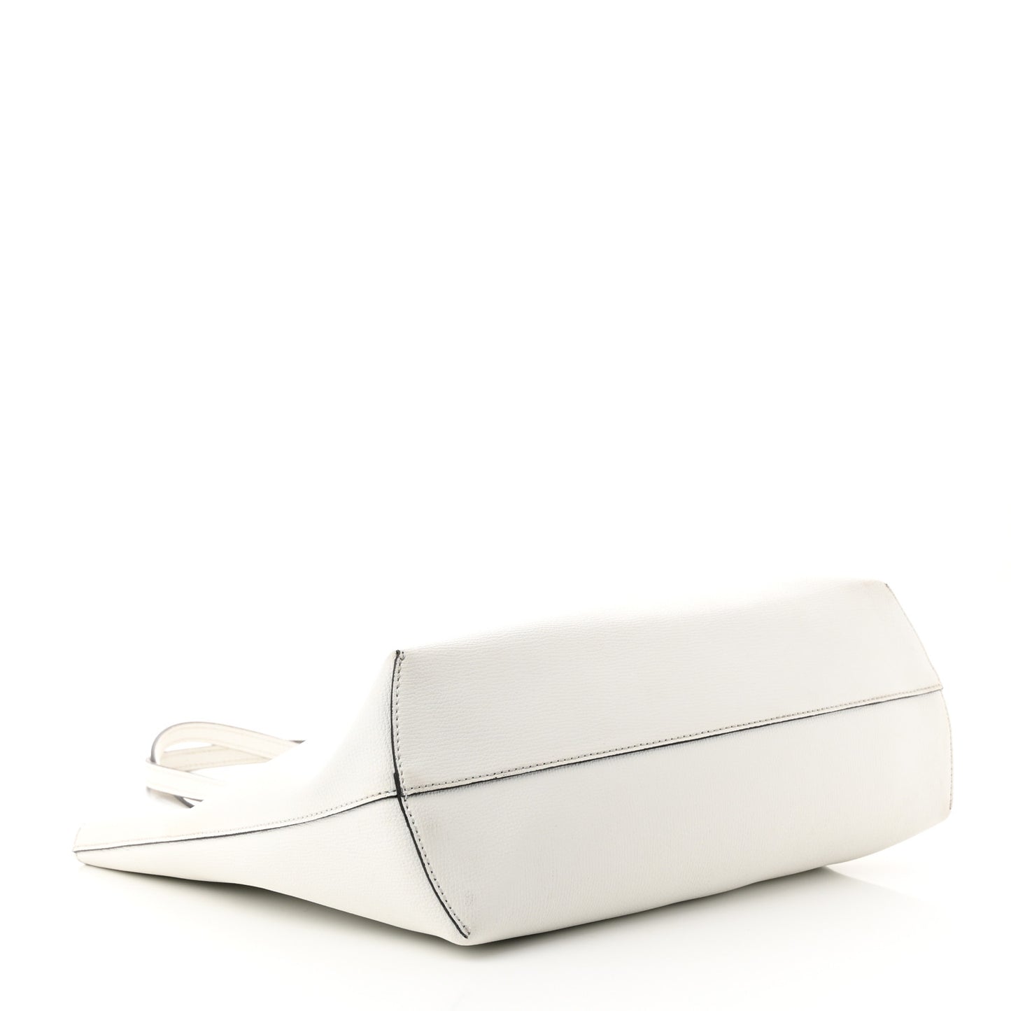 Vitello Vienna Enamel F is Fendi Shopping Tote White Taupe
