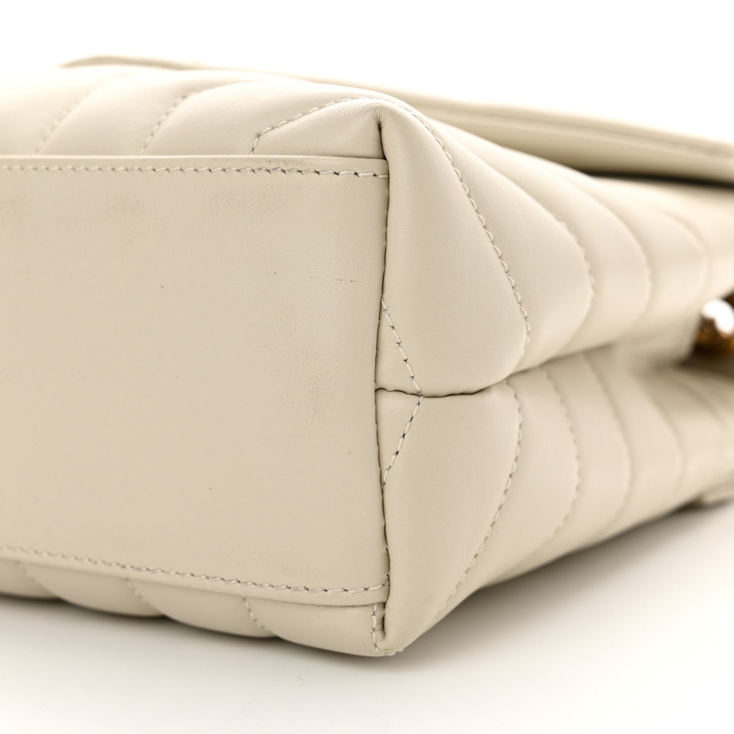 Calfskin Y Quilted Monogram Small Loulou Chain Satchel Crema Soft