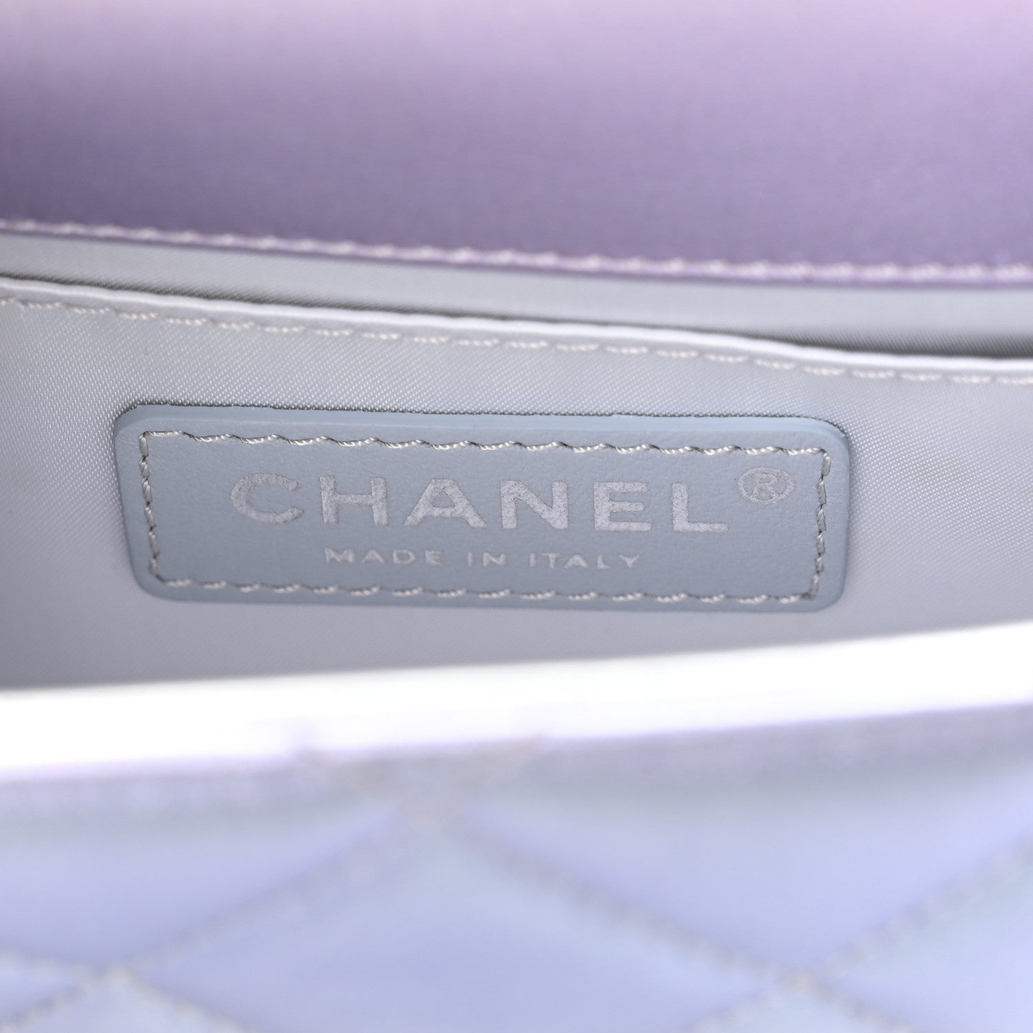 Chanel Gradient Metallic Calfskin Quilted Clutch Silver Blue Yellow Purple 6 of 8