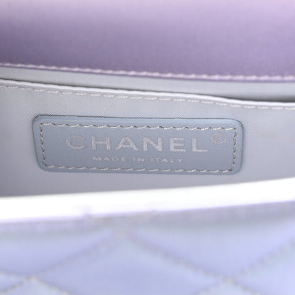 Chanel Gradient Metallic Calfskin Quilted Clutch Silver Blue Yellow Purple 6 of 8