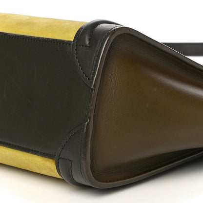 Celine Nubuck Smooth Calfskin Nano Tri-Color Luggage Chartreuse 4 of 20