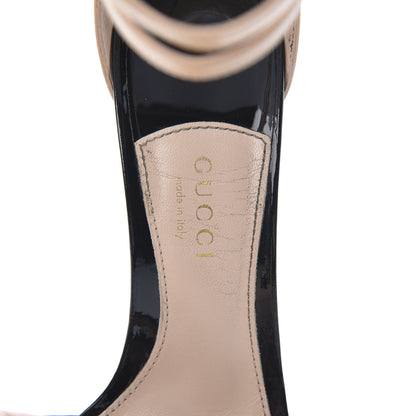 Gucci Vernice Malaga Kid Aneta High Heel Sandals 37 Black Pink Apricot 6 of 11