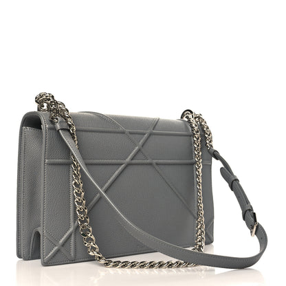 Christian Dior Grained Calfskin Large Diorama Flap Bag Grey 3 of 9