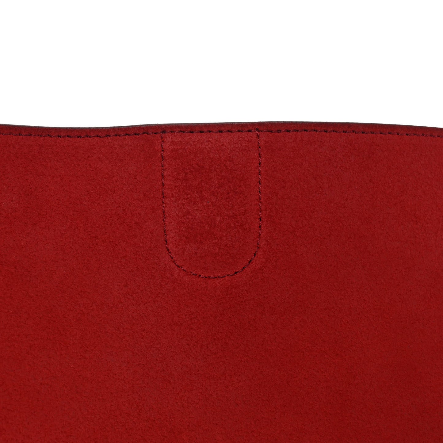 Suede Calfskin Sangle Bucket Bag Red