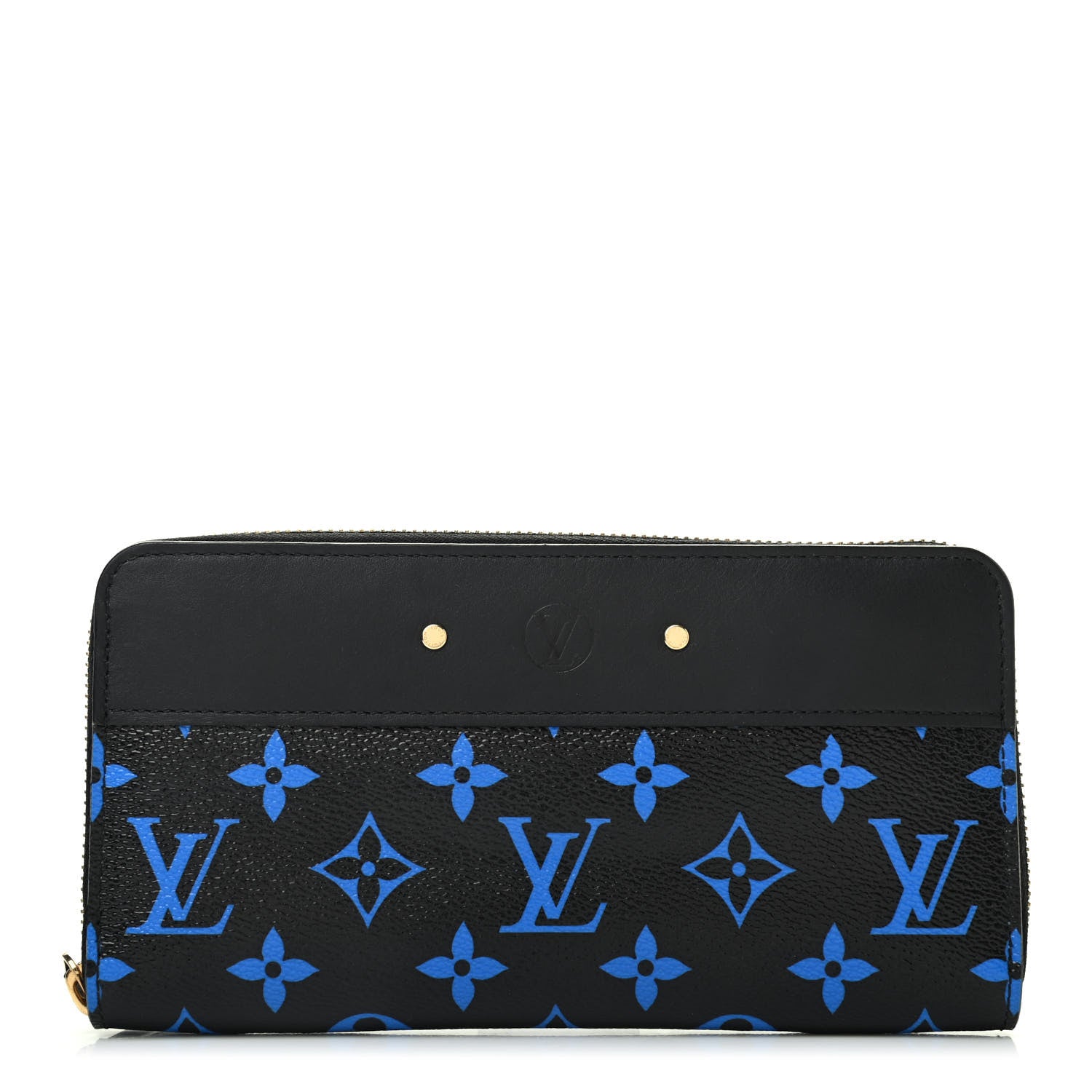 Louis Vuitton Calfskin Colored Monogram Zippy Wallet Blue Black 1 of 7