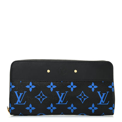 Louis Vuitton Calfskin Colored Monogram Zippy Wallet Blue Black 1 of 7