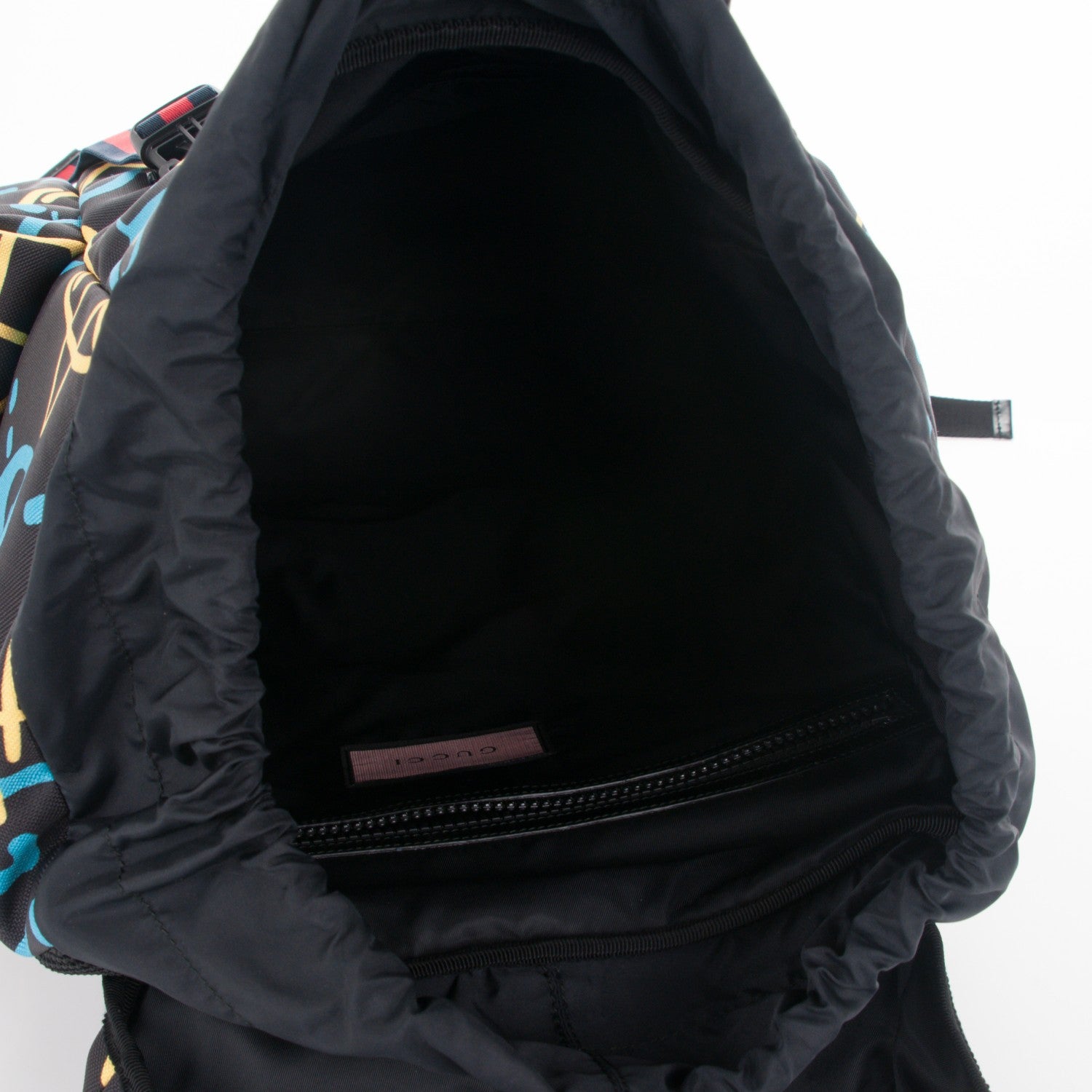 Gucci Techno Canvas GucciGhost Double Buckle Backpack Black New Acquamarine 4 of 6