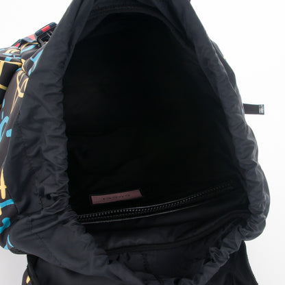 Gucci Techno Canvas GucciGhost Double Buckle Backpack Black New Acquamarine 4 of 6