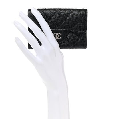 Chanel Caviar Quilted Flap Card Holder Wallet Black 2 of 9