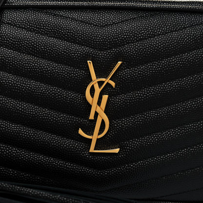 Saint Laurent Grain De Poudre Matelasse Monogram Mini Lou Camera Bag Black 8 of 12