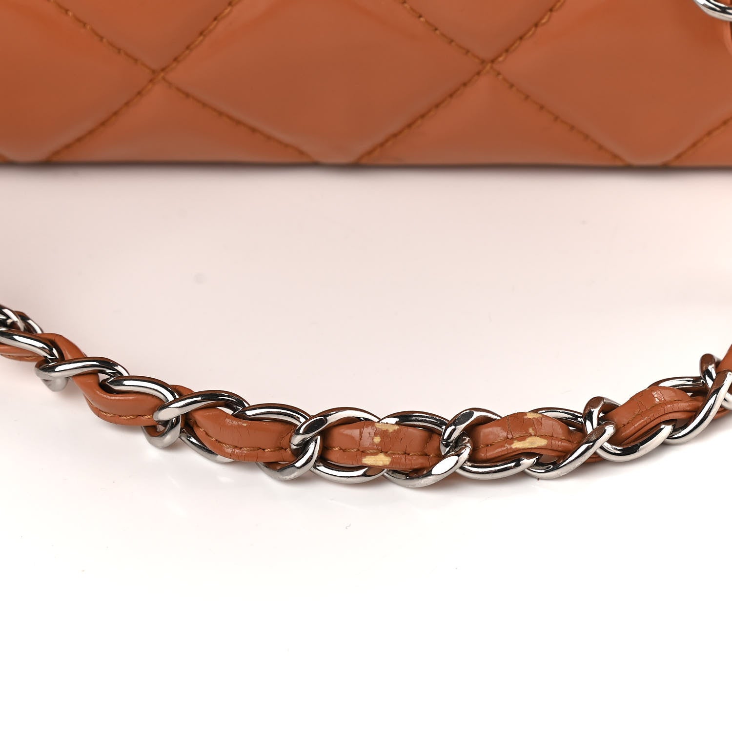 Chanel Vinyl Quilted In The Business North South Tote Orange 26 of 27