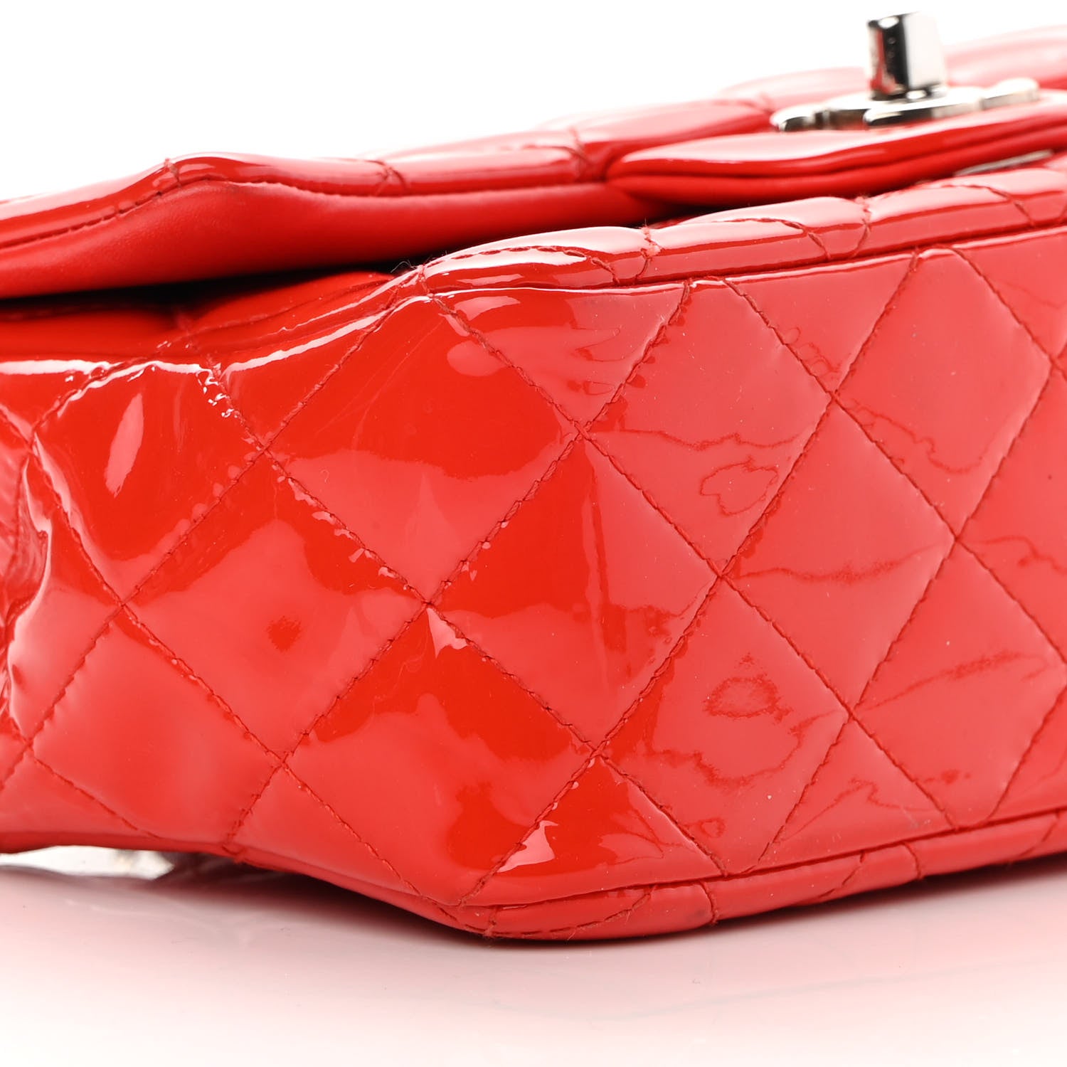 Chanel Patent Calfskin Quilted Mini Rectangular Flap Red 9 of 14
