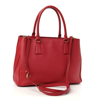 Prada Saffiano Lux Medium Tote Fuoco 2 of 19