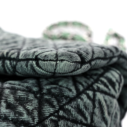 Chanel Denim Quilted Denimpression Flap Green Black 11 of 11